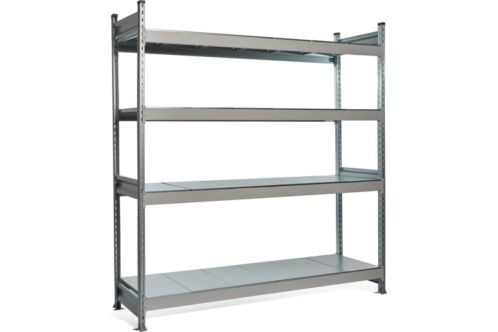 Стеллаж металлический усиленный для хранения материалов. 2,0х0,6х1,8 м. 4 полки, макс. нагрузка на полку 450 кг
