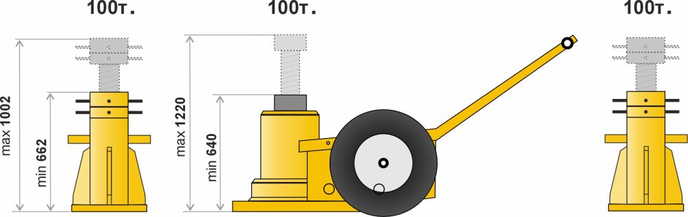 Базовый набор НПФ-100/662-1002 для подъема и фиксации спецтехники; г/п 100т.; 662-1002 мм