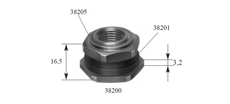 Гайка с резиновым кольцом для вертлюжных вентилей с большим отверстием