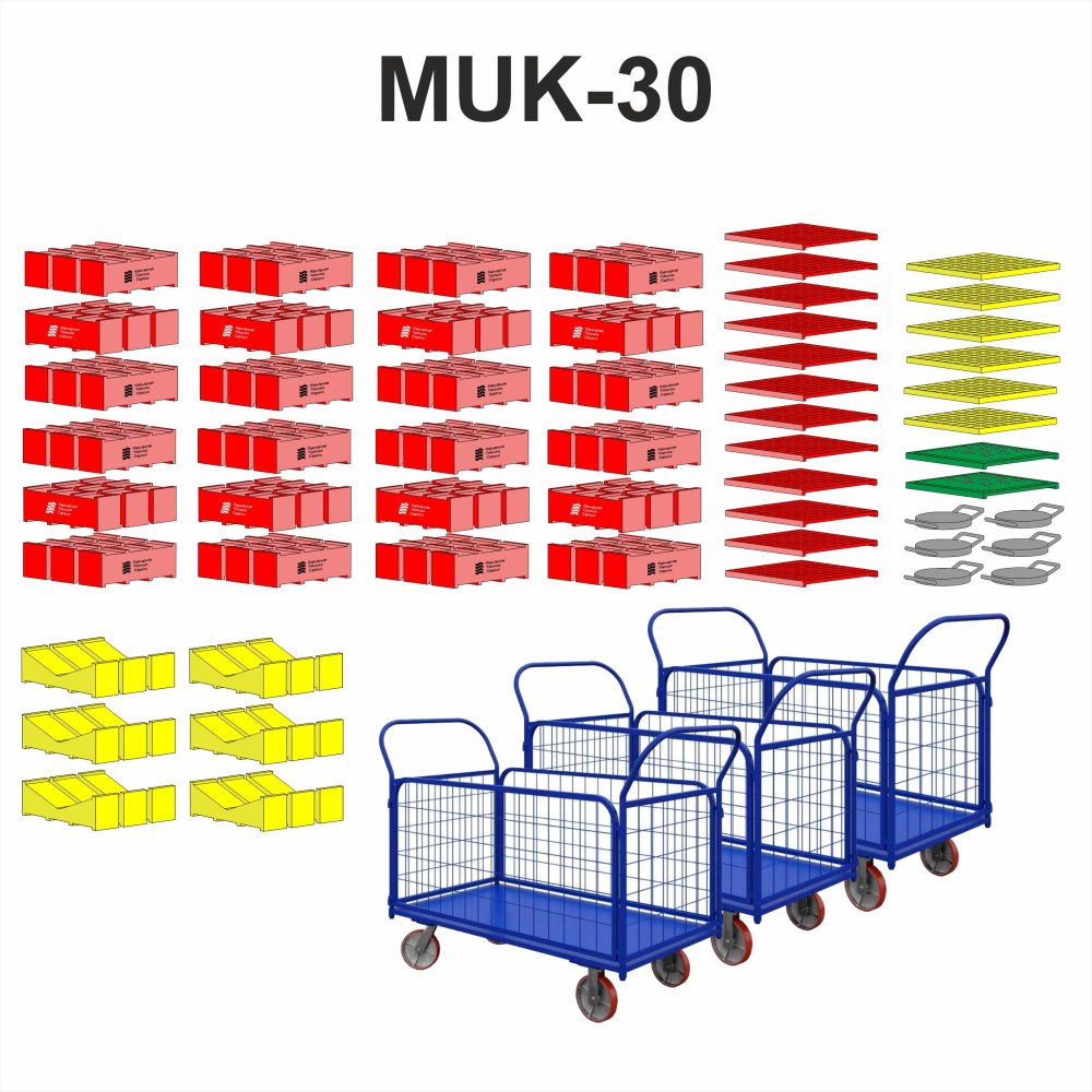 Большой универсальный набор модульных блоков для вывешивания спецтехники и оборудования