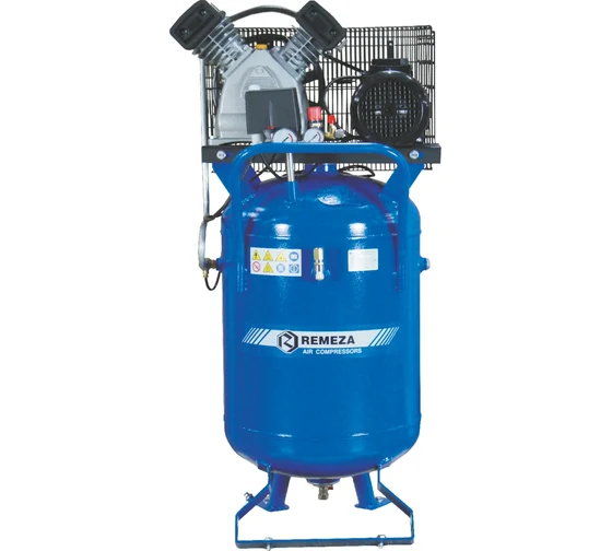 Вертикальный компрессор для шиноремонтных мастерских, поршневой ременный. 220 В; 2,2 кВт; 420 л/мин.; 10 бар; ресивер 100 л.; 97 кг. (Беларусь)