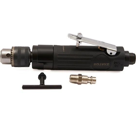 Низкооборотная пневмодрель  с ключевым патроном; 2500 об./мин; 130 л/мин; 6,2 бар; 0,9кг