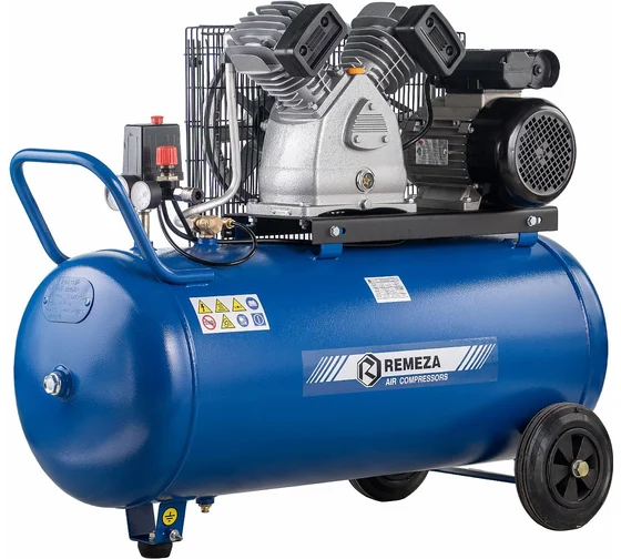 Компрессор для шиноремонтных мастерских, поршневой ременный. 220 В; 2,5 кВт; 420 л/мин.; 10 бар; ресивер 100 л.; 88 кг. (Беларусь)