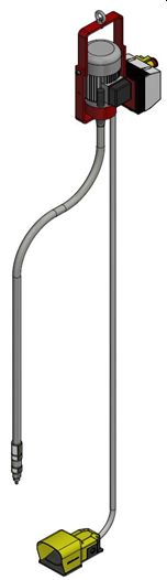 388 Стационарный двигатель для шероховки с гибким валом, вал d 12 мм, мощность 1,10 кВт, 3000 об/мин, 380 В