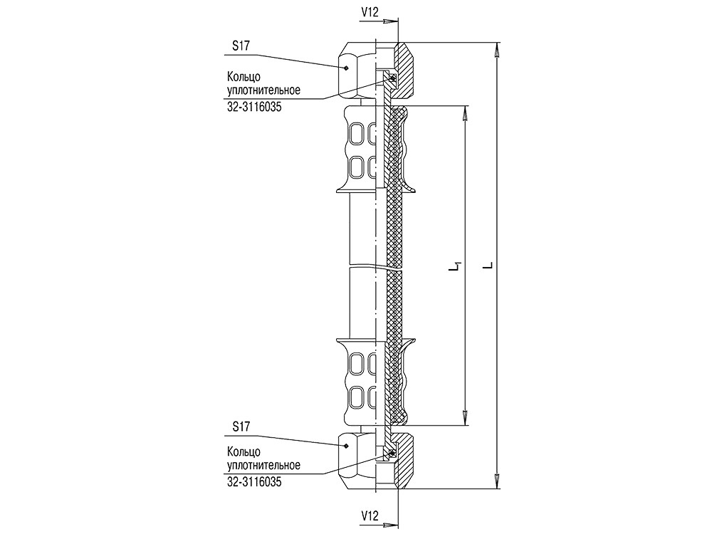 Удлинитель гибкий УГ12-32 (3116010-10); 140/100 мм