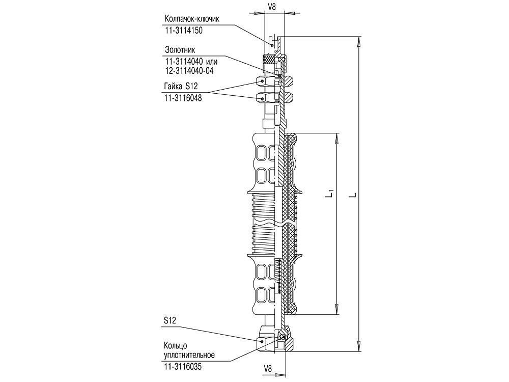 Удлинитель гибкий УГ8-170 (11-3116010-03); 255/170 мм