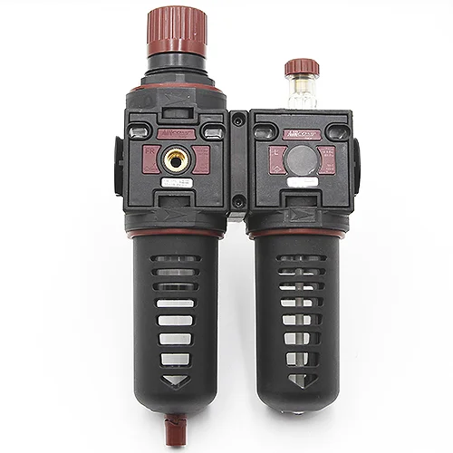 Блок подготовки воздуха (фильтр с влагоотделителем и регулятором давления + лубрикатор), разъём с резьбой 1/2", ударопрочный корпус