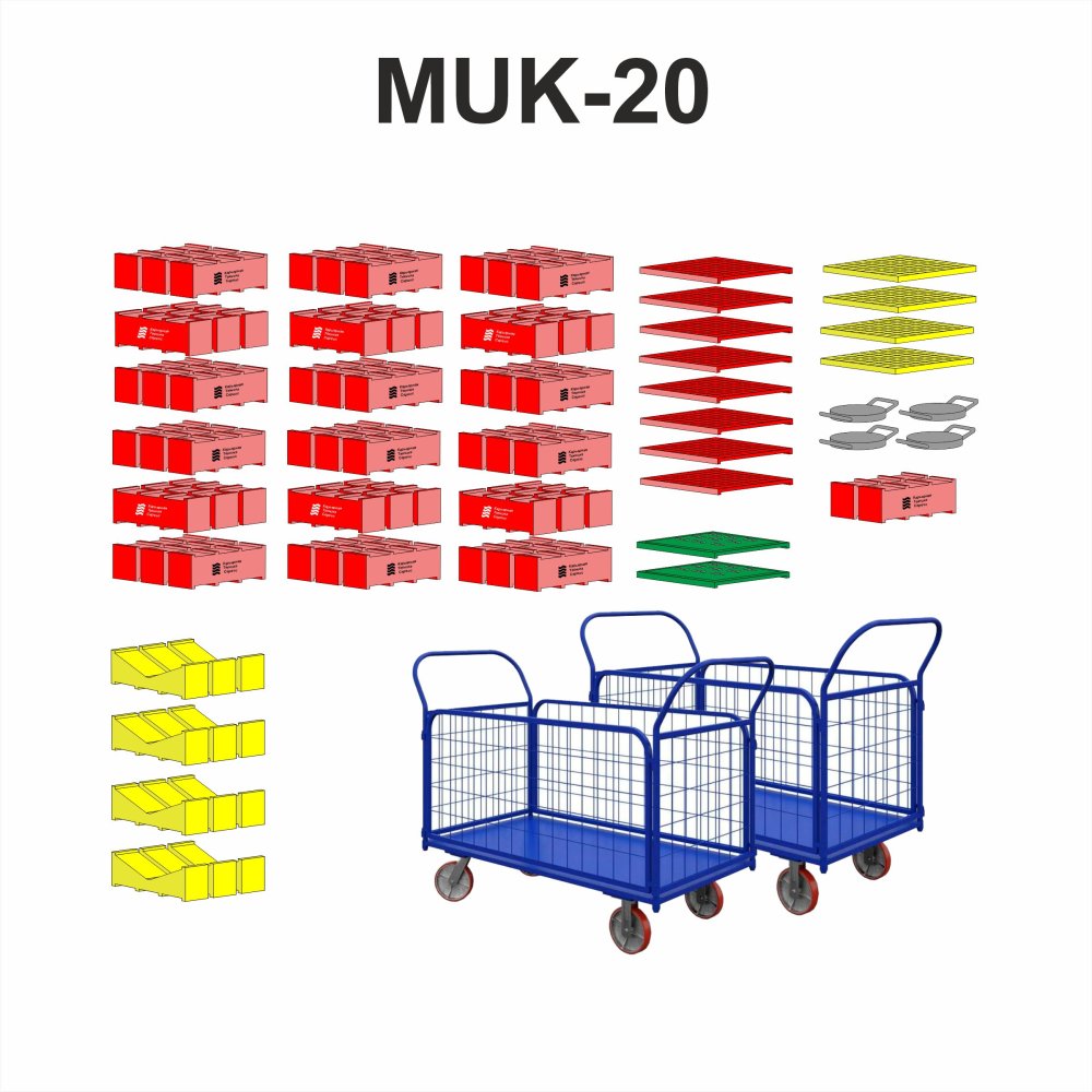 Базовый универсальный набор модульных блоков для вывешивания спецтехники и оборудования